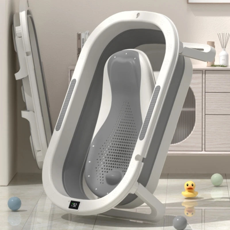 Bath Time Bliss – Foldable Warm Baby Bathtub for Sitting & Lying Toddlers
