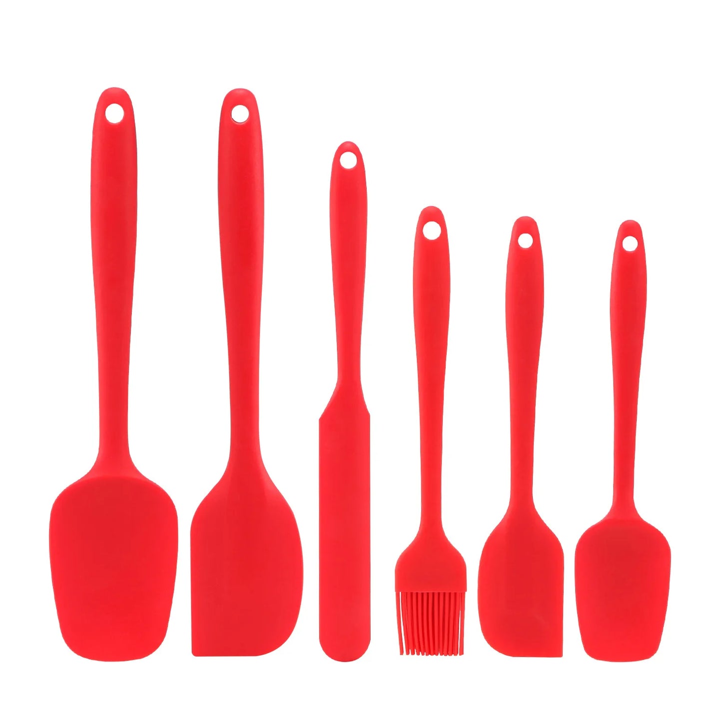 Flexi‑Chef Silicone Spatula Collection 6‑Piece – Grade Non Stick Heat Resistant Spatulas Turner for Cooking Baking Mixing