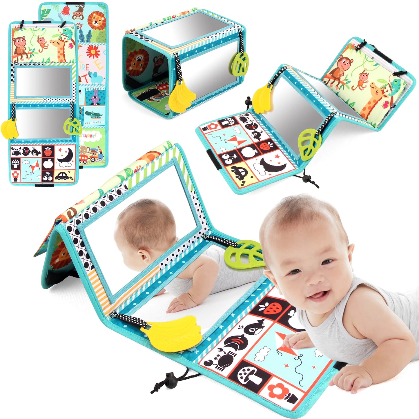 Mirror Magic – Black & White Tummy Time Sensory Toy for Crawling & Development