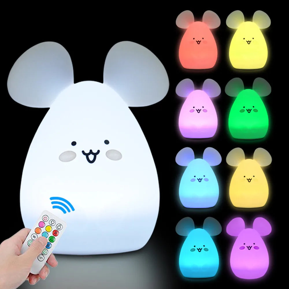 Night Owl Glow – Soothing Silicone Night Light with Remote Control & Colour Change