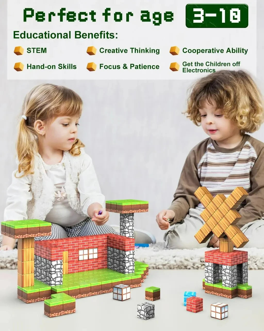 Magnetic Master Builder Set – 100 Pieces of Creative Fun – Blocks Toy Build Magnet Set For Boys Girls Stem
