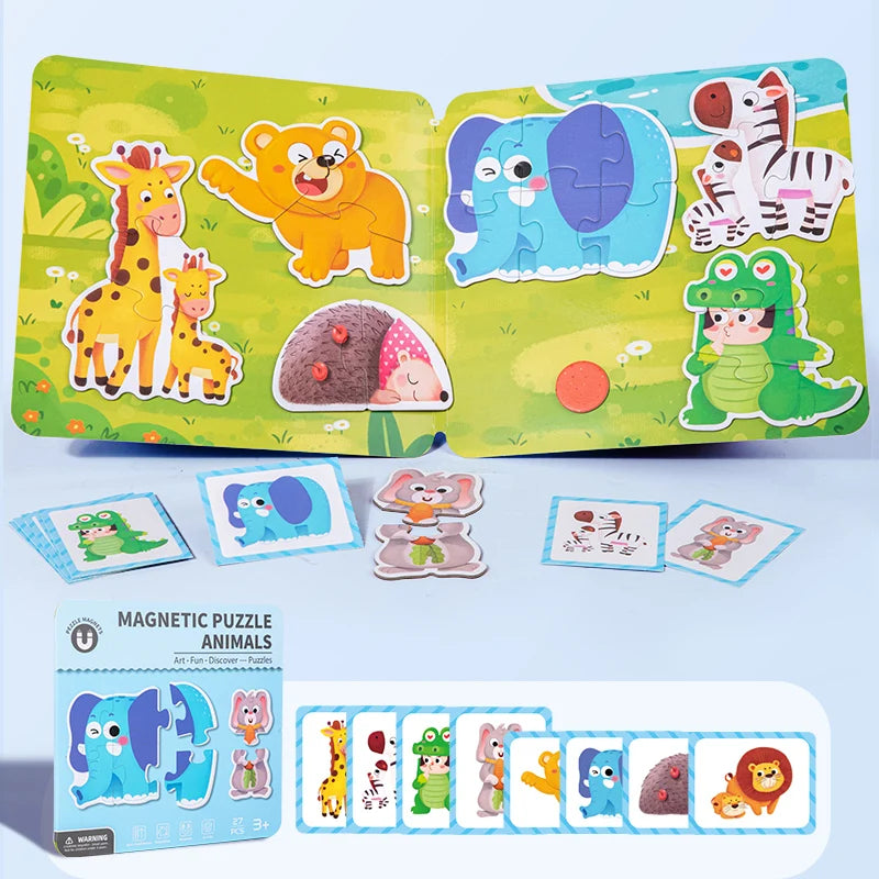 Mix, Match & Imagine – Montessori Magnetic Puzzle Book for Creative Learning