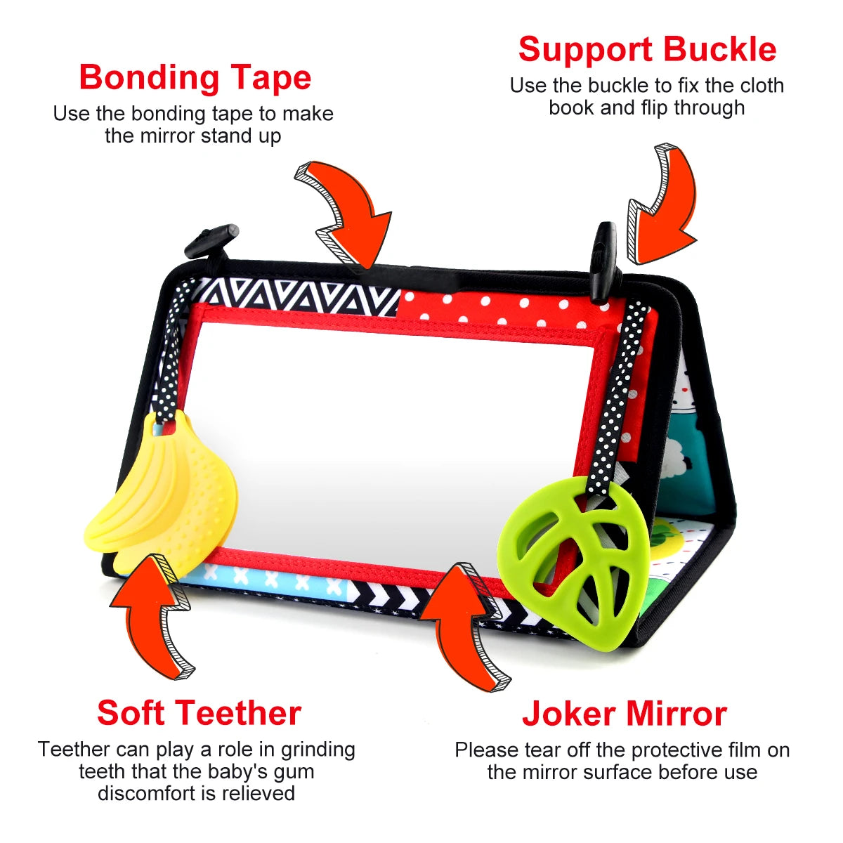 Mirror Magic – Black & White Tummy Time Sensory Toy for Crawling & Development