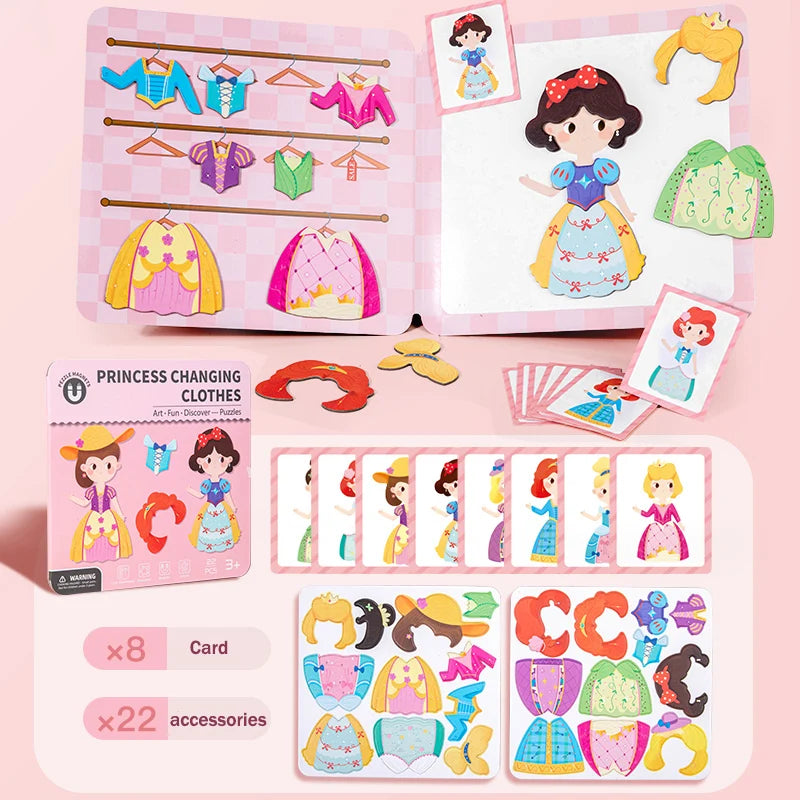 Mix, Match & Imagine – Montessori Magnetic Puzzle Book for Creative Learning