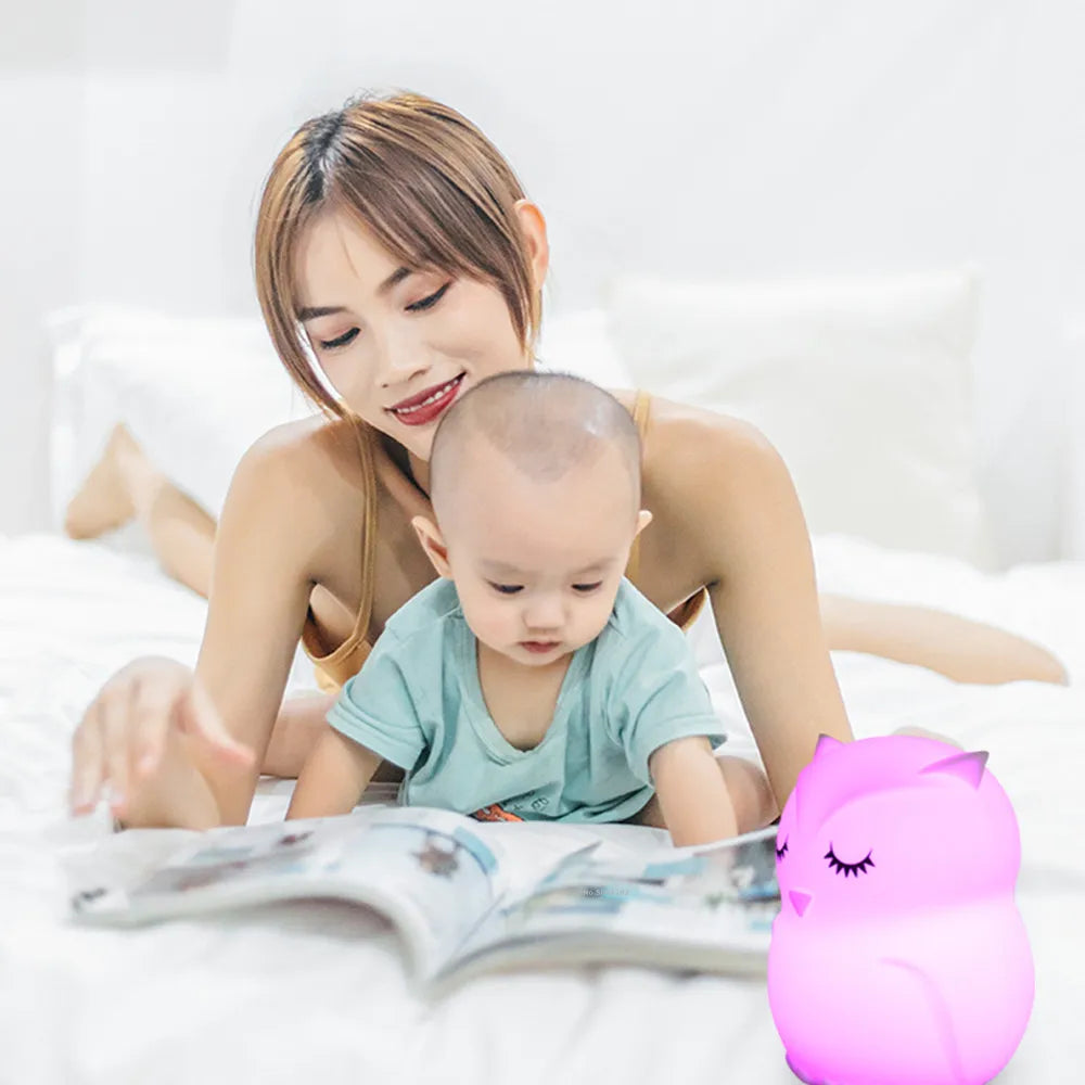 Night Owl Glow – Soothing Silicone Night Light with Remote Control & Colour Change