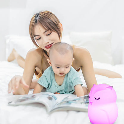 Night Owl Glow – Soothing Silicone Night Light with Remote Control & Colour Change