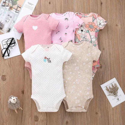 Little Adventures – 5-Piece Cotton Bodysuit Set for Babies (6–24 Months)