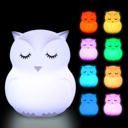 Night Owl Glow – Soothing Silicone Night Light with Remote Control & Colour Change
