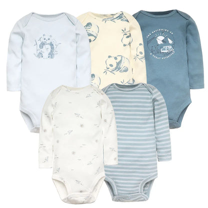 SnuggleTime Favourites – 5-Piece Baby Bodysuit Set (Unisex | Newborn to Toddler)