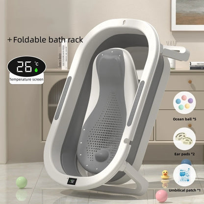 Bath Time Bliss – Foldable Warm Baby Bathtub for Sitting & Lying Toddlers