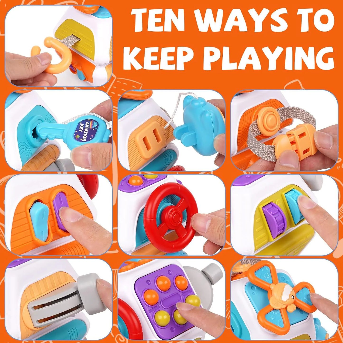 Little Learners Busy Cube – Montessori Sensory Activity Toys for Fine Motor Skills
