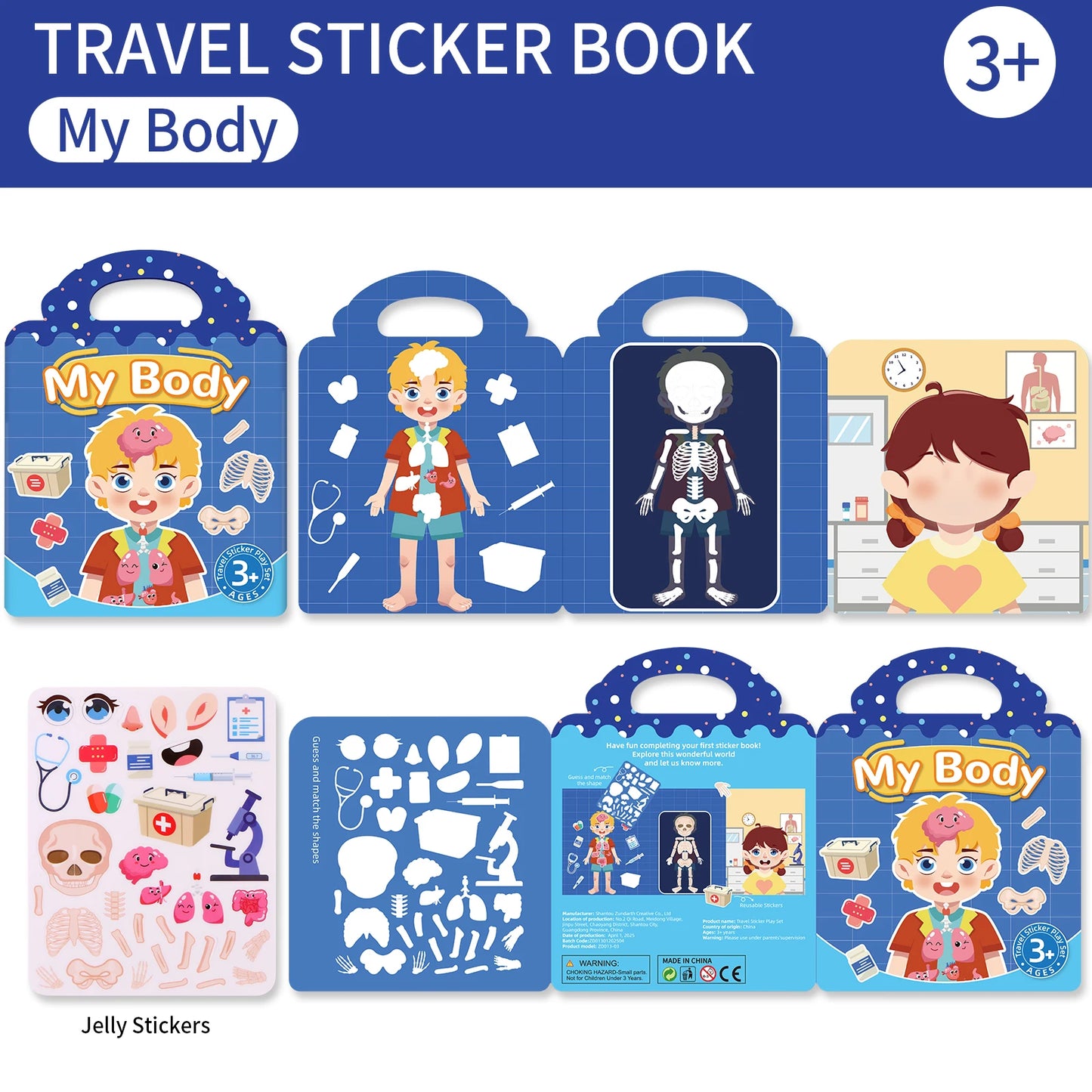 Create, Peel, Repeat! – Kids' Reusable DIY Sticker Book Set (Multi-Theme Bubble Fun)