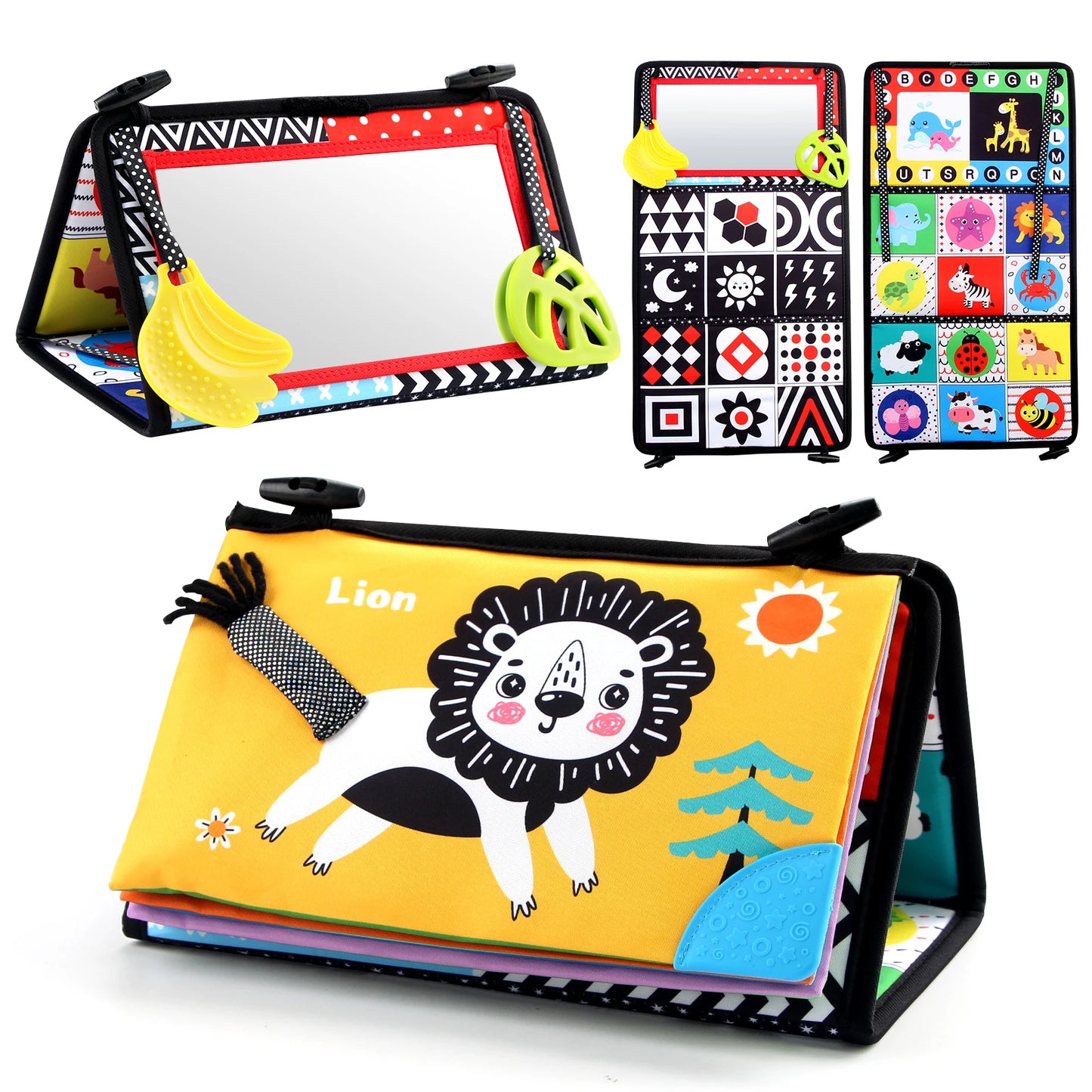 Mirror Magic – Black & White Tummy Time Sensory Toy for Crawling & Development