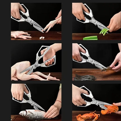 One Tool to Rule the Kitchen – Multifunctional Stainless Steel Kitchen Scissors