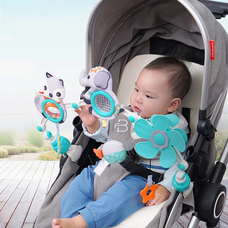 Little Explorer’s Delight – Foldable Musical Stroller Arch Toy for Sensory Play On-the-Go