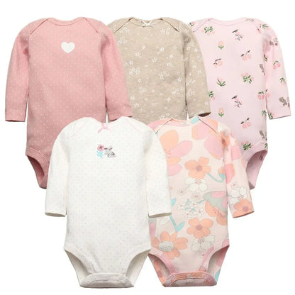 SnuggleTime Favourites – 5-Piece Baby Bodysuit Set (Unisex | Newborn to Toddler)