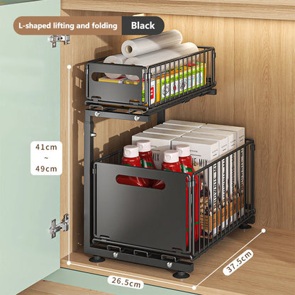 GlideAway 2‑Tier Pull‑Out Organiser – Turn Hidden Cupboards into Handy Drawers