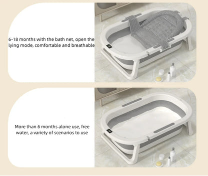 Bath Time Bliss – Foldable Warm Baby Bathtub for Sitting & Lying Toddlers