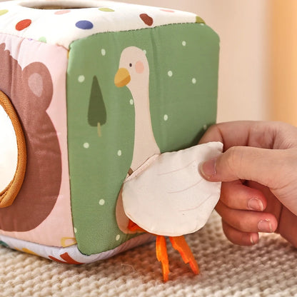 Tissue Time Surprise Box – Soft Play for Bright Little Minds – Baby Montessori Toy Cotton Tissue