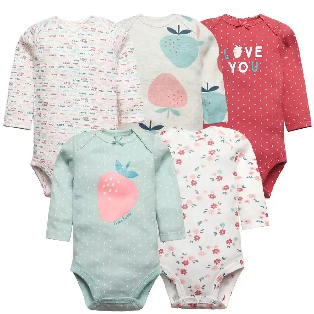 SnuggleTime Favourites – 5-Piece Baby Bodysuit Set (Unisex | Newborn to Toddler)
