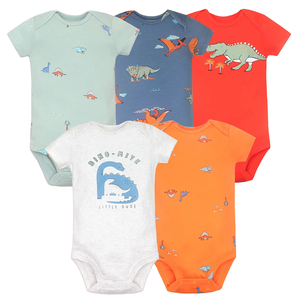 Little Adventures – 5-Piece Cotton Bodysuit Set for Babies (6–24 Months)