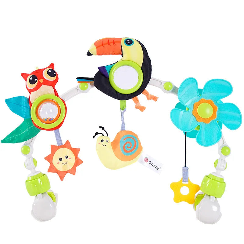 Little Explorer’s Delight – Foldable Musical Stroller Arch Toy for Sensory Play On-the-Go