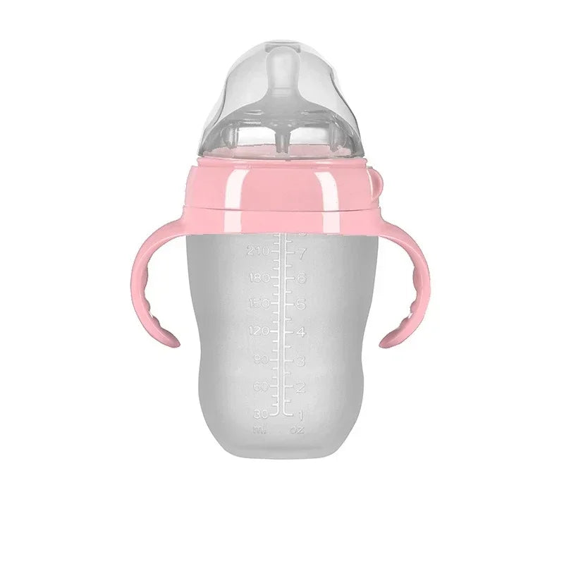 Soothe & Sip – Anti-Choking Silicone Baby Feeding Bottle with Handles – Nipple Bottle for Baby 0-9 Month 150ML/250ML