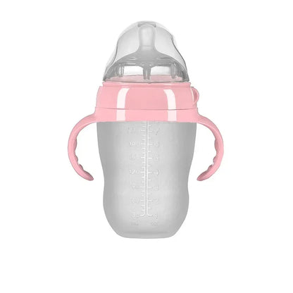 Soothe & Sip – Anti-Choking Silicone Baby Feeding Bottle with Handles – Nipple Bottle for Baby 0-9 Month 150ML/250ML