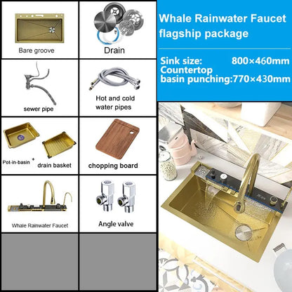 Extra large stainless steel kitchen sink with digital display single slot multi-function dishwashing and glassware washing sink