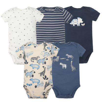 Little Adventures – 5-Piece Cotton Bodysuit Set for Babies (6–24 Months)