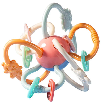 Silicone Teething Toys For Babies 0 12 Months – Sensory Rattle & Teether for Tiny Trailblazers