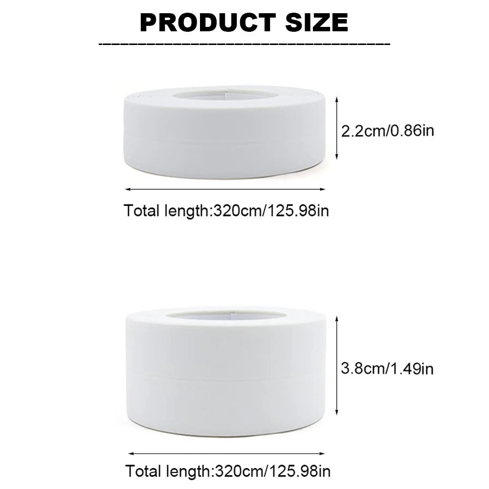 Seal & Shield Waterproof Tape – Clean Edges, Zero Leaks – Oil-Proof Kitchen Sink Caulk Seal Strip PVC Waterproof Shower Wall Sticker for Toilet Corner
