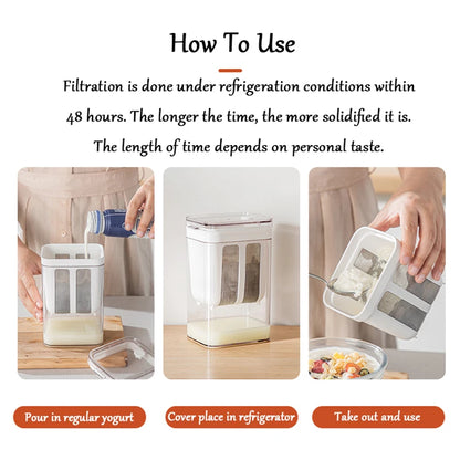 Pure & Simple Greek‑Style Yoghurt Maker – Stainless‑Steel Strainer for Thick, Creamy Perfection