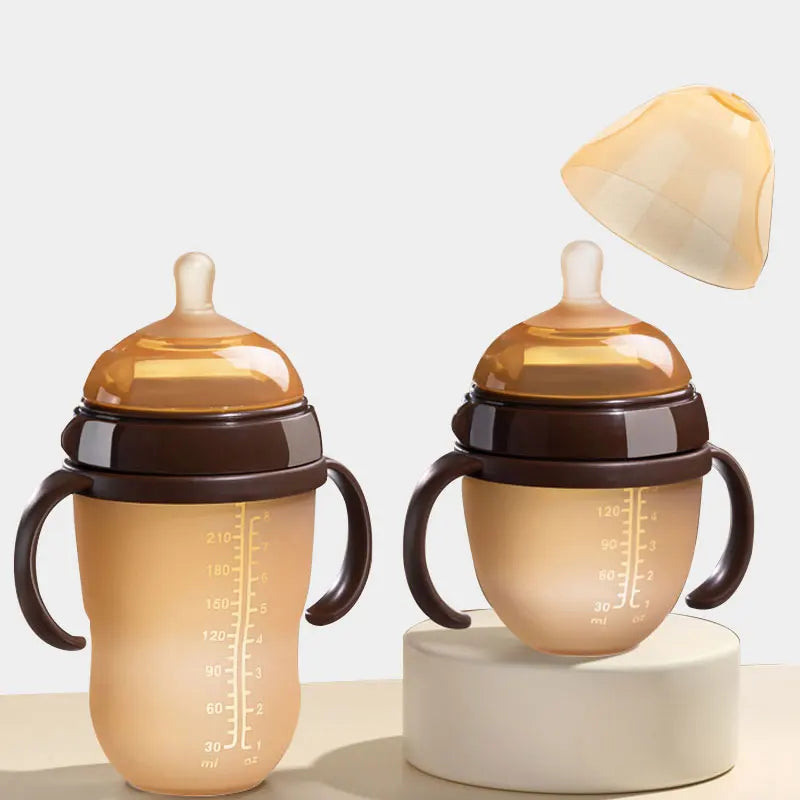Soothe & Sip – Anti-Choking Silicone Baby Feeding Bottle with Handles – Nipple Bottle for Baby 0-9 Month 150ML/250ML