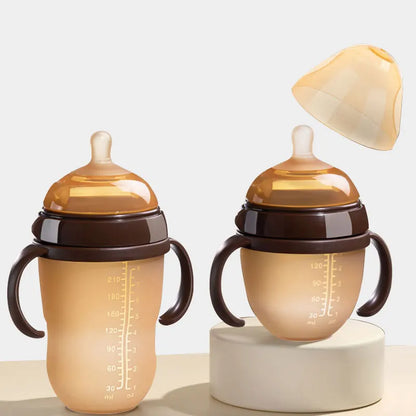 Soothe & Sip – Anti-Choking Silicone Baby Feeding Bottle with Handles – Nipple Bottle for Baby 0-9 Month 150ML/250ML