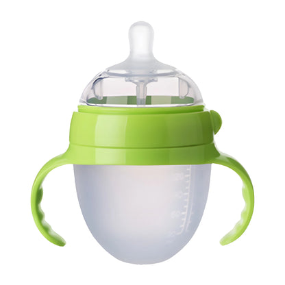 Soothe & Sip – Anti-Choking Silicone Baby Feeding Bottle with Handles – Nipple Bottle for Baby 0-9 Month 150ML/250ML