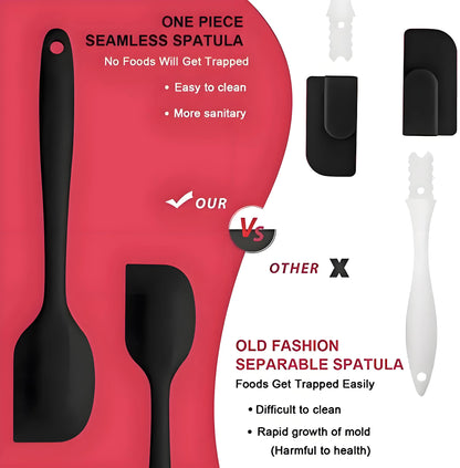 Flexi‑Chef Silicone Spatula Collection 6‑Piece – Grade Non Stick Heat Resistant Spatulas Turner for Cooking Baking Mixing