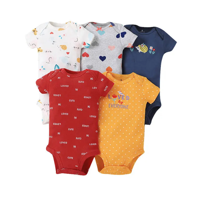 Little Adventures – 5-Piece Cotton Bodysuit Set for Babies (6–24 Months)