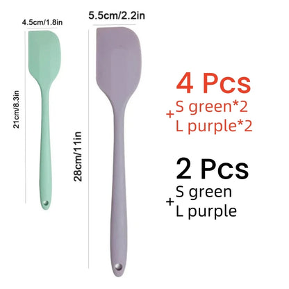 SmoothSpread Silicone Spatula 2/4Pcs – The Sleek Way to Scoop, Scrape & Swirl