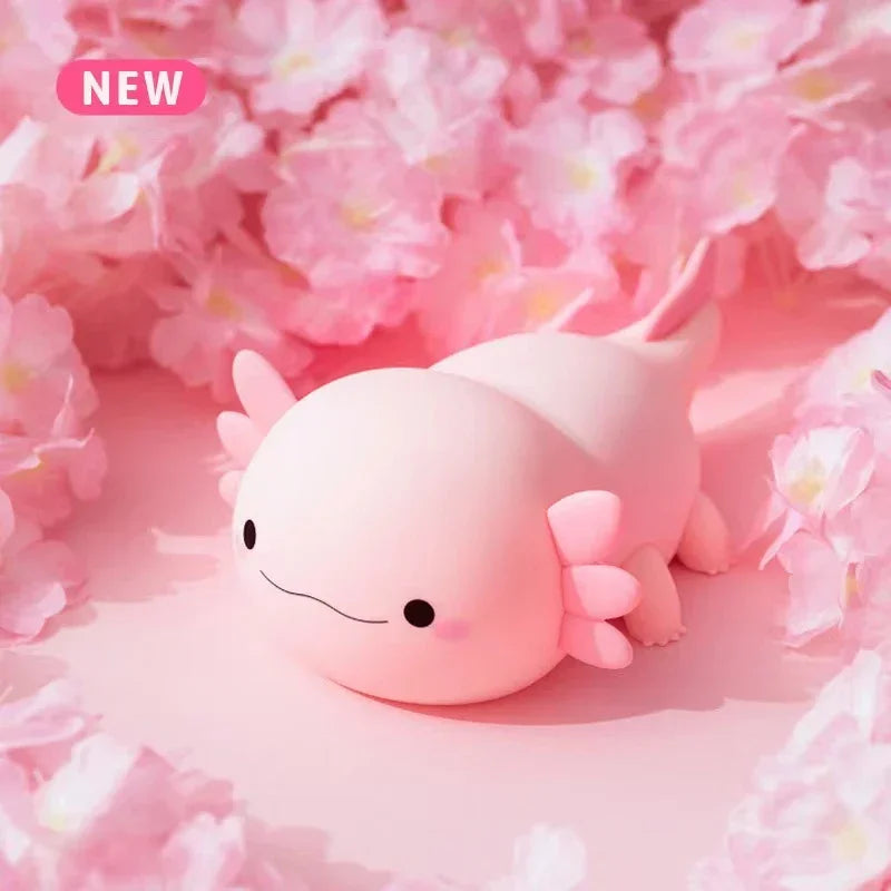 Glow with the Flow – Touch control sleeping lamp – Adorable Axolotl Silicone Night Light for Kids