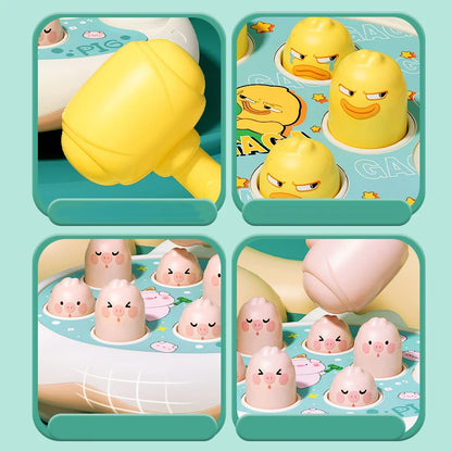 Tap, Laugh & Learn – Duck/Frog/Pig Montessori Puzzle Toy with Hammer for Baby Development