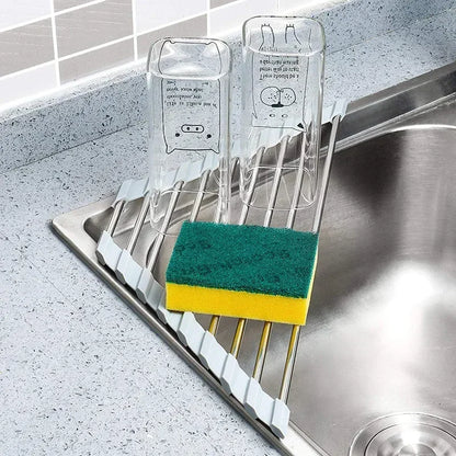 Clever Corners – Foldable Roll-Up Triangle Dish Drying Rack & Sink Organiser