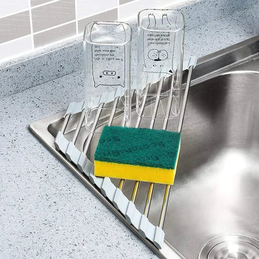 Clever Corners – Foldable Roll-Up Triangle Dish Drying Rack & Sink Organiser
