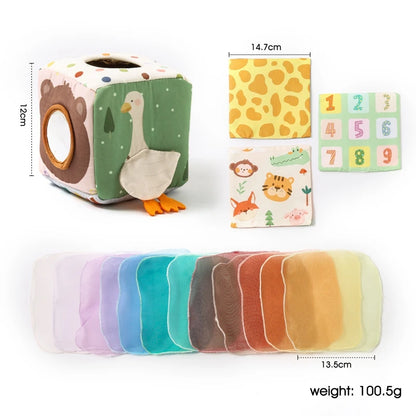 Tissue Time Surprise Box – Soft Play for Bright Little Minds – Baby Montessori Toy Cotton Tissue