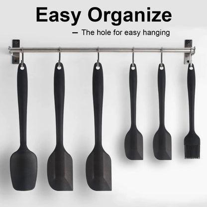 Flexi‑Chef Silicone Spatula Collection 6‑Piece – Grade Non Stick Heat Resistant Spatulas Turner for Cooking Baking Mixing
