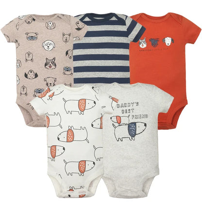 Little Adventures – 5-Piece Cotton Bodysuit Set for Babies (6–24 Months)