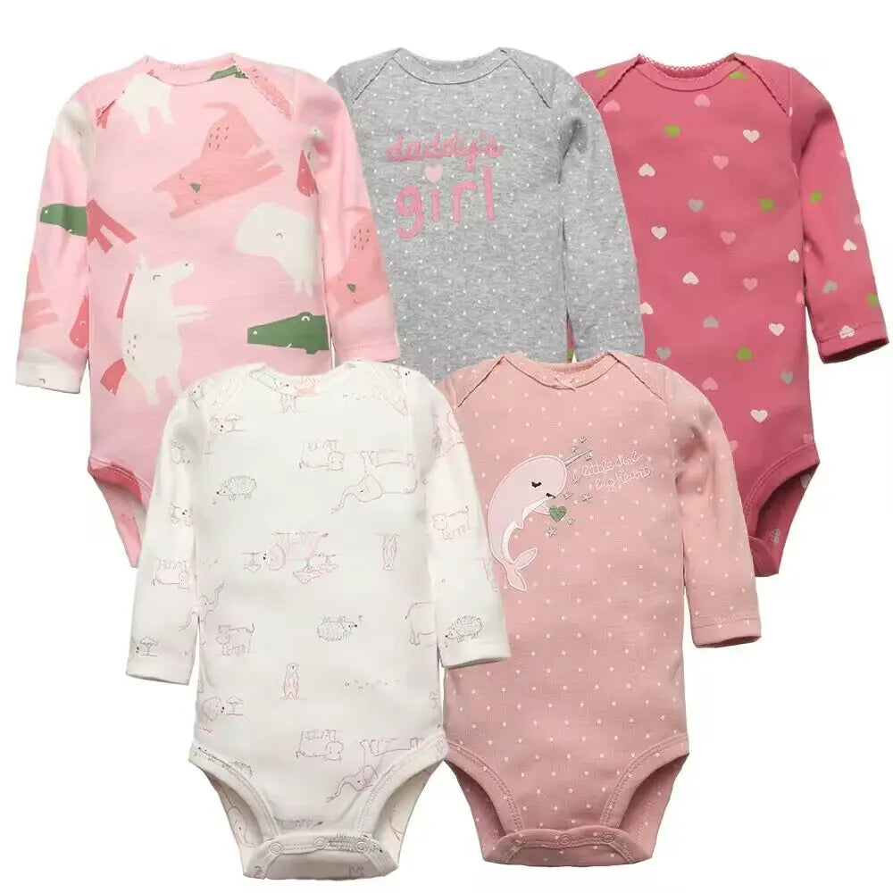 SnuggleTime Favourites – 5-Piece Baby Bodysuit Set (Unisex | Newborn to Toddler)