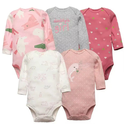 SnuggleTime Favourites – 5-Piece Baby Bodysuit Set (Unisex | Newborn to Toddler)