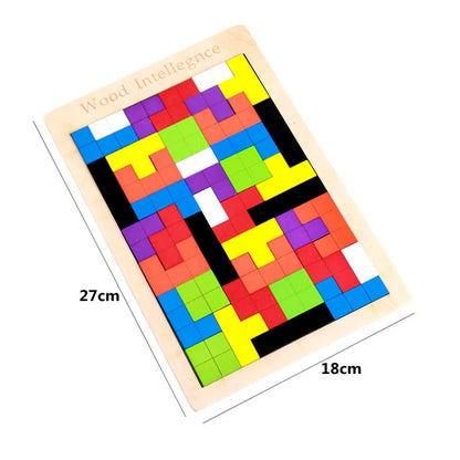 Timeless Tots 3D Wooden Russia Puzzle – Spark Logic and Colourful Fun – Color Shape Game Children Thinking Logic Square Toy Puzzle For Kids