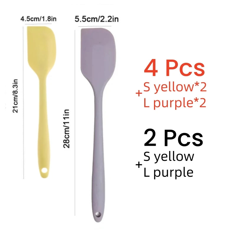 SmoothSpread Silicone Spatula 2/4Pcs – The Sleek Way to Scoop, Scrape & Swirl
